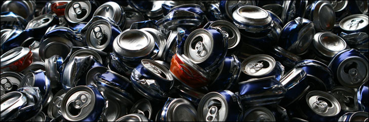 photo of crushed aluminum cans
