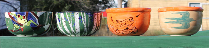 photo of hand painted bowls