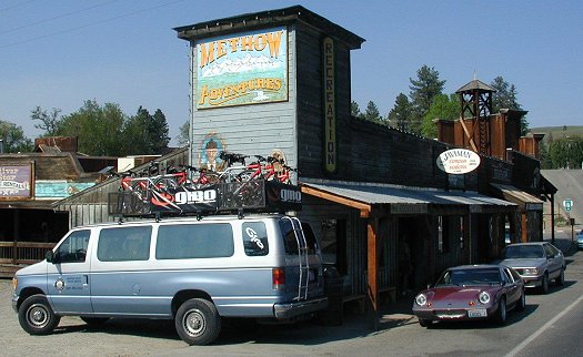one of our vans loaded up in front of the shop